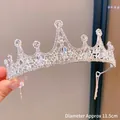 Elegant silver crown headband for girls with sparkling rhinestones and 11.5cm diameter - Silver Marquise Rhinestone
