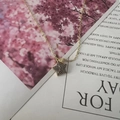 Minimalist gold necklace featuring a star pendant with black zircon stones - Royal Blue Pavé Style (XL2593-8) / 14K Gold