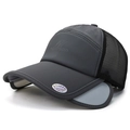 Casquette de baseball grise avec bord escamotable et empiècements en maille aérée - Réglable / Gris clair