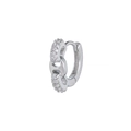 Silver geometric link earrings with crystal pavé accents for a minimalist luxury look - Anchor Chain Style (EK00197) / Silver
