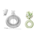 Silicone mold for donut-shaped ring vase with dimensions for DIY Nordic home decor - Small Circular Smooth Hollow (Vase + Base Ring)