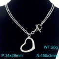 Collana a cuore traforato argento con chiusura a T su manichino, catena 45cm - Collana / Collana Color Acciaio (KN292136-Z)