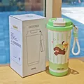 Grüner 550ml Edelstahl Kaffeebecher mit Hundemotiv, Trageschlaufe und Dual-Trinkdeckel - WB-BW2510 Grün