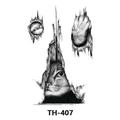 Waterproof temporary tattoo sticker with black and white cat sketch design TH-407 - Th-407 / 210*148mm