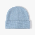 Classic ribbed knit beanie for women and men in a soft light blue finish - One Size / Blue (24B041)
