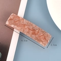 Macro view of pink stone texture acrylic spring hair clip with 8.5cm size markings - 5# Toffee Color Acetate Spring Clip