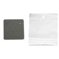 Dark gray jewelry display cards with transparent self-sealing plastic hanging bags - 5x5cm / Gray / 50 Cards + 50 Bags