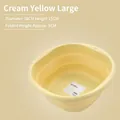 Grote crèmegele opvouwbare waskom voor reizen, 38 cm draagbare plastic wasbak voor thuis - Crème Geel Groot