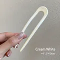 Minimalistische U-vormige haarspeld in crèmewit voor chique knotstyling - Broken Wit
