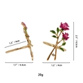 Golden napkin ring with pink rose and dimensions 4cm width and 6.5cm total height - Enamel Rose