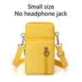 Mini yellow crossbody phone bag in nylon with heart-shaped zipper and adjustable strap - Small (No Headphone Jack) / Yellow