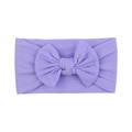 Soft purple nylon baby headband with a large bow detail on a plain white background - Light Purple
