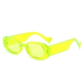 Neon lime green oval frame sunglasses with translucent retro Y2K style lenses - Transparent Green Frame Green Lens