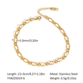 Detailed size specifications for gold stainless steel chain anklet with lobster clasp - Gold (YYA025019-G)