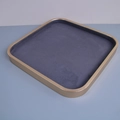 Champagne gold jewelry display tray with deep purple velvet lining for rings and necklaces - 29.5x29.5cm Empty Tray-Grey