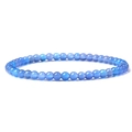 4mm natural blue agate beaded stretch bracelet for men with vintage minimalist style - Blue Agate
