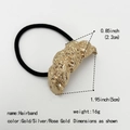 Elastic U-shaped hair tie featuring a textured gold-finished alloy accent piece - Sand Rose Gold Type 3