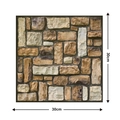 3D self-adhesive faux stone tile wallpaper in 30x30cm square panel with multi-color texture - 506-Multicolor Stone