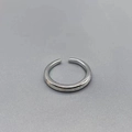 Elegant S925 sterling silver open toe ring with synthetic opal inlay for women - 925 Silver / White Gold