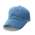 Berretto da baseball classico in denim blu lavato con design a sei pannelli e visiera - M (56-58cm) / Blu