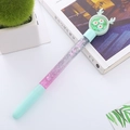 Mint green gel pen with pink liquid glitter and deer antler decorative topper - Antler Green