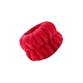 Absorbent red flannel plush wristband for face washing prevents water from wet sleeves - Red (Solid)