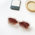 Summer square translucent tea brown sunglasses with retro gradient lenses for men - Champagne
