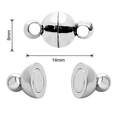Polished silver magnetic clasp for jewelry making measuring 14mm in length and 8mm in width - White K 14×8mm