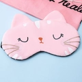 Cute pink plush cat sleep mask with dual hot and cold compress function for eye care - Cute Cat Pink