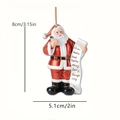 Ciondolo natalizio Babbo Natale in acrilico per auto con rotolo di nomi personalizzati - 5.1x8cm Acrilico con Filo d'Oro / Babbo Natale Rosso