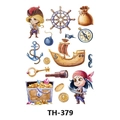 Waterproof colorful pirate theme temporary tattoo stickers with ship and treasure TH-379 - Th-379 / 210*148mm