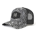 Gorra de béisbol unisex con estampado DK y parche M para protección solar de verano - L (58-60cm) / Gris