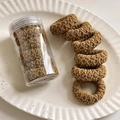Caramel knitted hair scrunchie with thick texture and clear storage jar for women - 5# Deep Coffee (6pcs Jar)