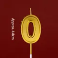 Golden metallic number 0 birthday cake candle with matte finish for party decor - New Digital Candle 0