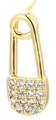 Gold paperclip stud earrings with sparkling zircon crystals on minimalist geometric design - Gold Safety Pin Style (款式3)