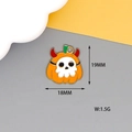 Halloween pumpkin devil enamel charm for jewelry making in orange and white finish - Pumpkin Ghost