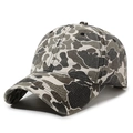 Gorra de béisbol de camuflaje clásica con lavado vintage y visera curvada - Ajustable / Gris