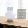 Minimalist gradient blue to white glass vase with round body and smooth matte finish - Gradient Blue