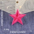 Rose red star embroidered patch with iron-on backing for clothing and DIY accessories - Rose Red