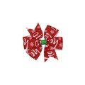 Dettaglio del fiocco natalizio rosso con testo Ho Ho Ho e motivi di fiocchi di neve - Stile 1