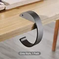 Portable matte grey C-shaped metal desk hook for students, single pack clip-on - C-Shaped / Gray
