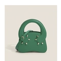Unique green paw-shaped handbag with golden rivets and adjustable shoulder strap - Green