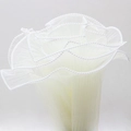 White pleated mesh flower wrap with pearl edge detail for wedding and floral design - Pearl Wave Mesh (28cm*4 Yards) / Off-white