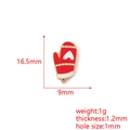 Detailed dimensions of 18K gold plated Christmas glove pendant for DIY jewelry making - Christmas Glove Style (16#)