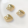 Polished golden heart-shaped resin pendants for DIY necklace and earring making - 19# K-Gold Heart 19