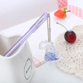 Cute purple gel pen with transparent dinosaur pendant filled with heart sequins - Dinosaur Purple