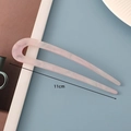 Detail of pink marble textured acetate U-shaped hair pin measuring 11cm in length - 3# (Wide) Pink U-Shaped Acetate Hair Fork