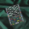 Stickers ongles 5D TS-022 avec mois colorés et mots tendance sur soie verte - Anglais Coloré (TS-022)
