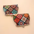 Böhmische Mandala-Segeltuchtasche mit Vintage-Metallverschluss und einzigartigem Muster - Klein / Braune Serie