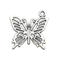 Silver hollow butterfly pendant made of alloy for DIY necklaces and handmade jewelry - 6227-19x20mm-1.4g Butterfly